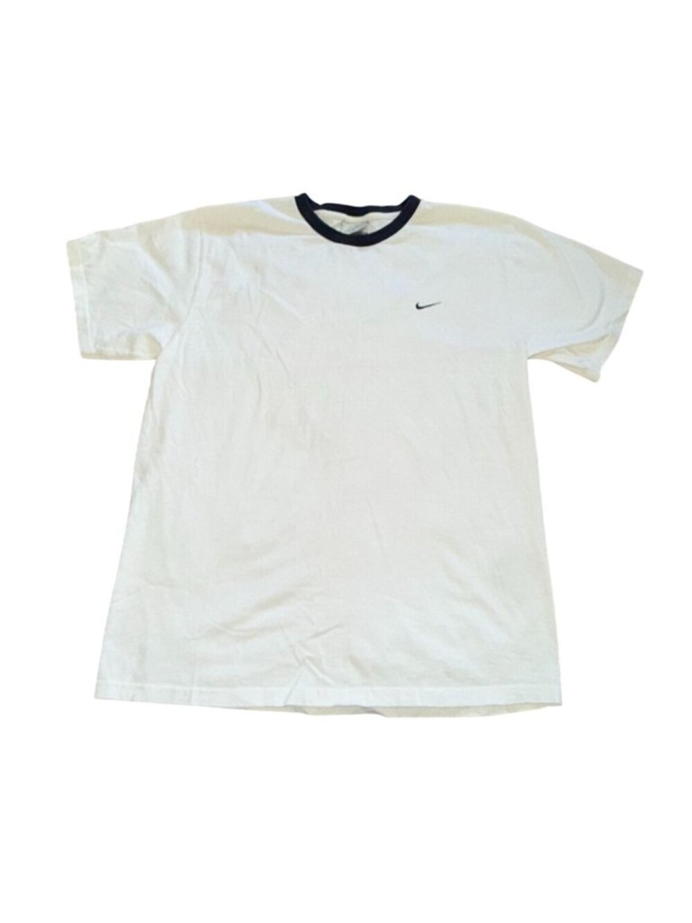 Vintage 90s Nike Embroidered Mini Swoosh Ringer T-Shirt White-S